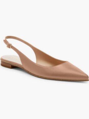 Coach Claire Slingback Pointed Toe Skimmer Flat in Pale Blush. Sz: 9.0